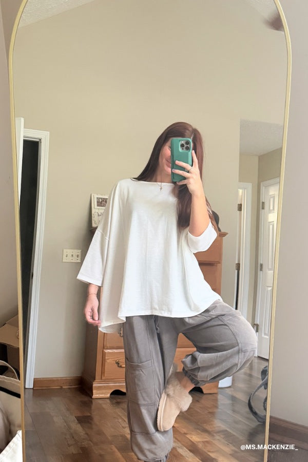 The Nest Cozy Cool Oversized Tee - Ivory