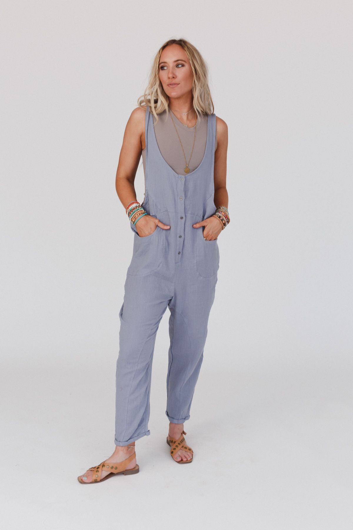 Terra Oversized Jumpsuit Steel Blue
