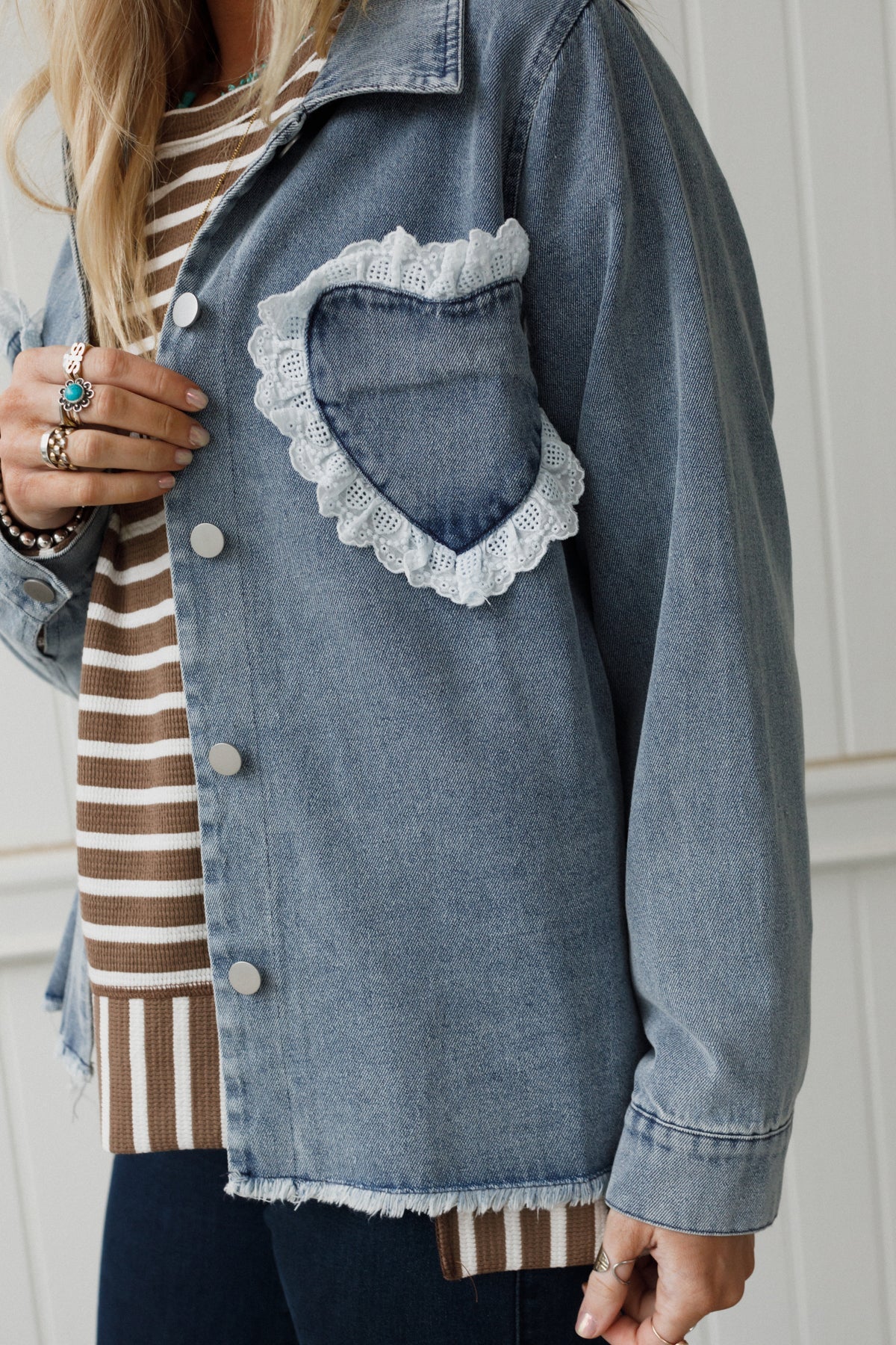 Sweetheart Denim Jacket - Denim