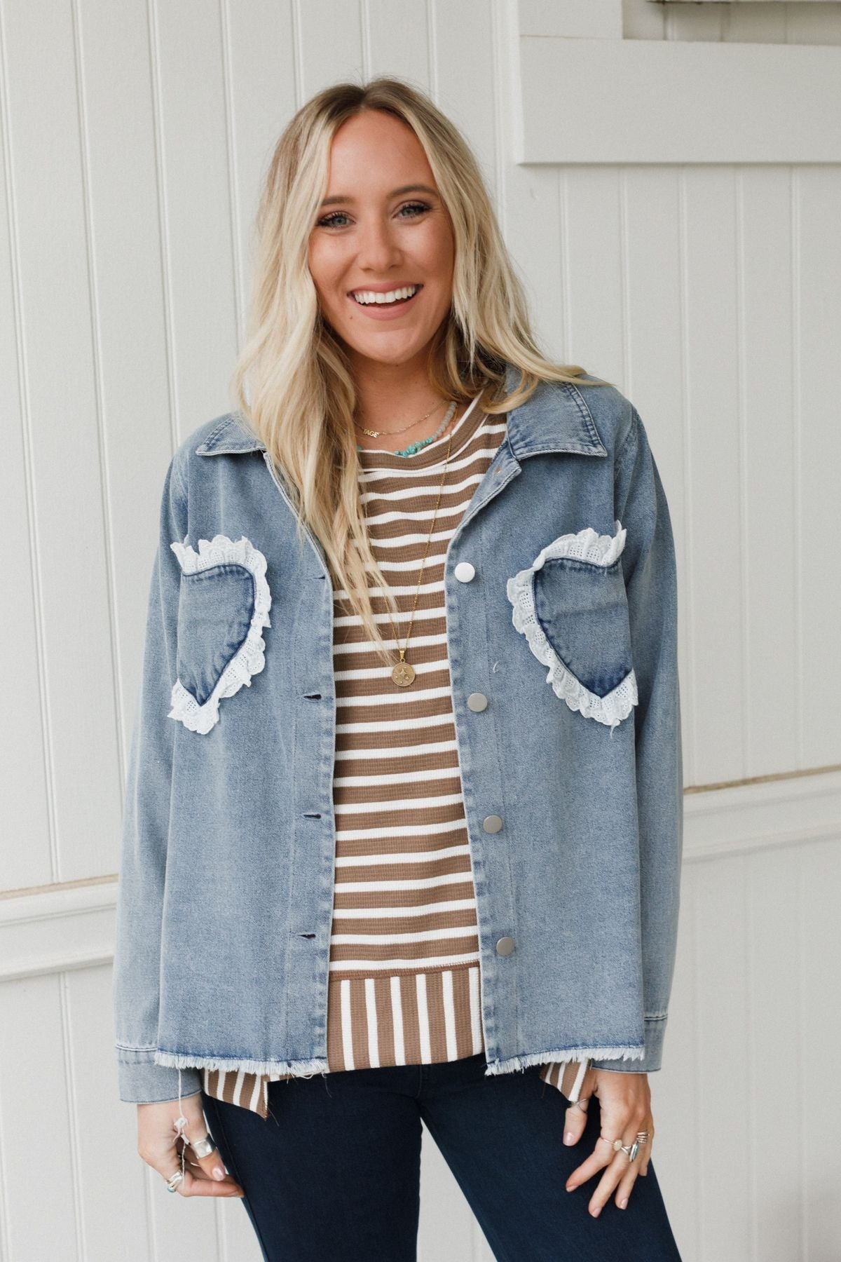 Sweetheart Denim Jacket - Denim