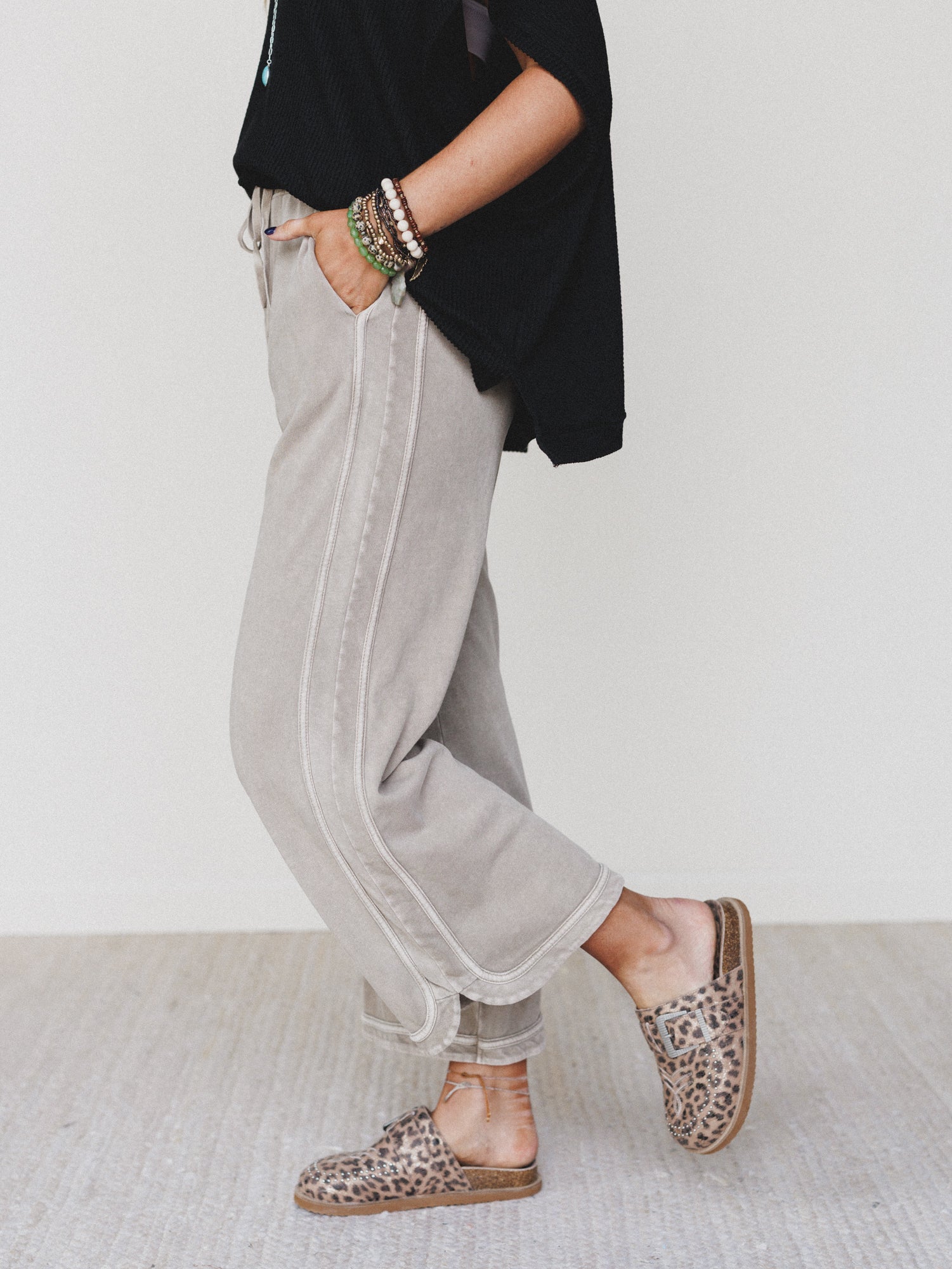 So Comfy Wide Leg Pant Cropped Length - Mocha