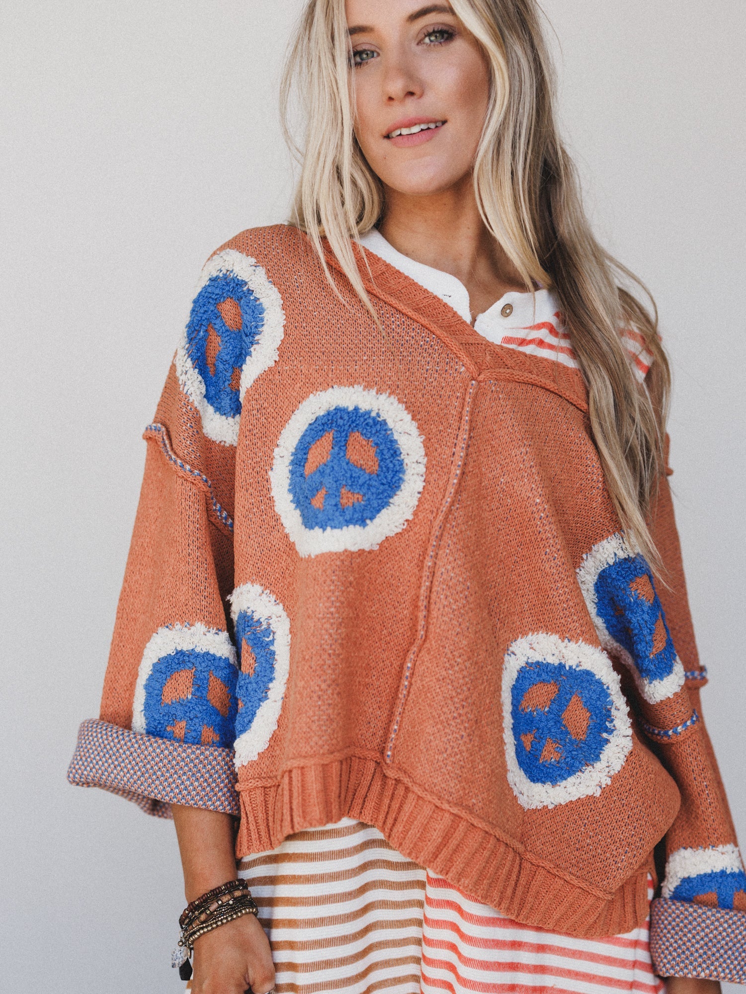 Peaceful Patterns Top - Orange