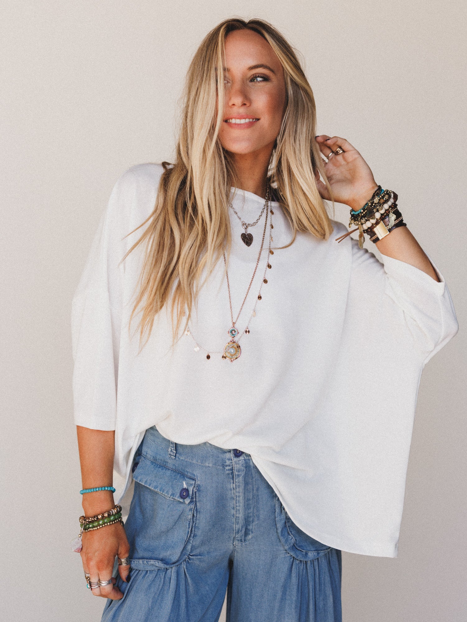 The Nest Cozy Cool Oversized Tee - Ivory
