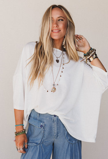 The Nest Cozy Cool Oversized Tee - Ivory