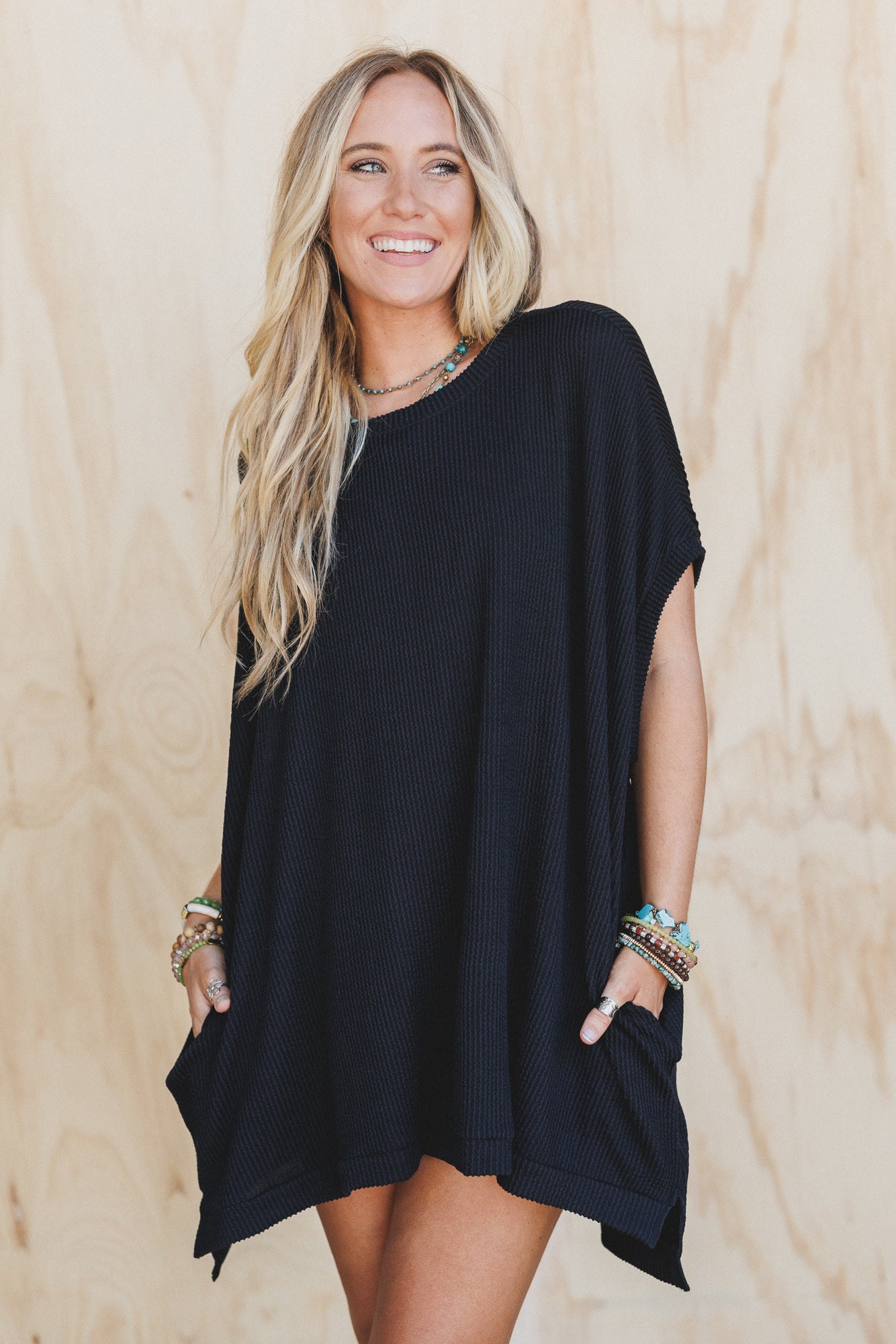 The Nest Moon Glow Texture Dress - Black