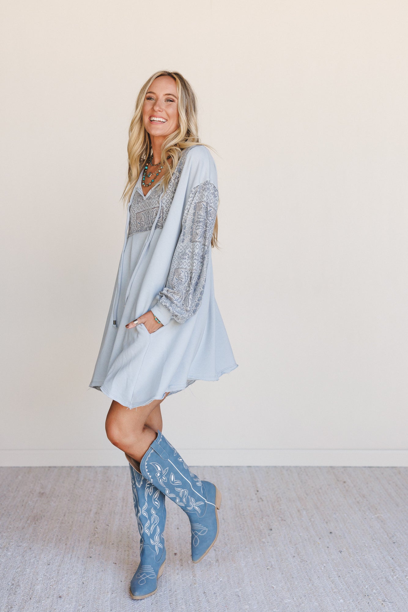 The Nest Sky Light Dress - Blue Multi