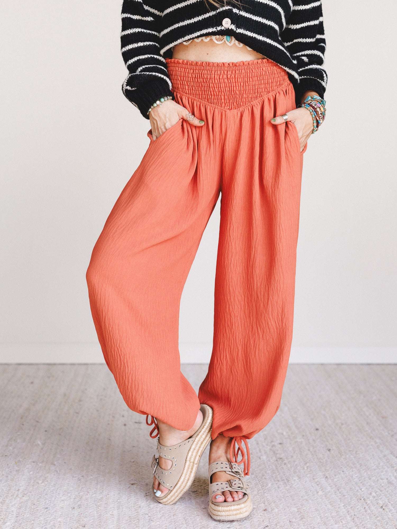 The Nest Oceana Cinched Pants - Pumpkin