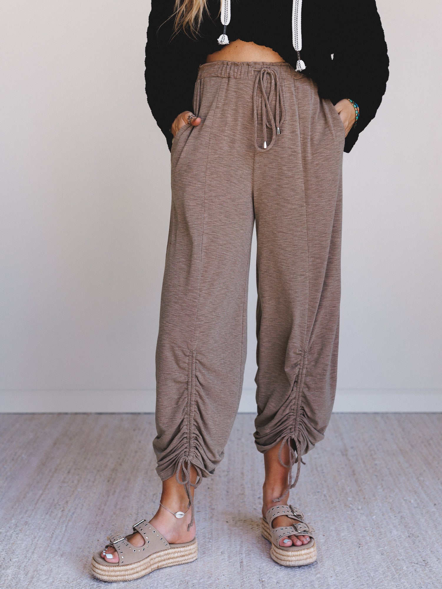 The Nest Solie Cinched Pants - Mocha