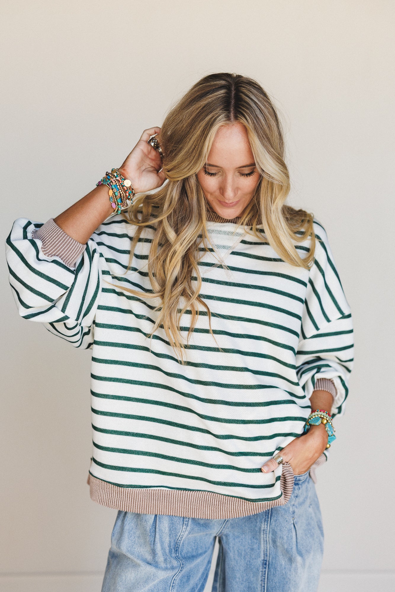 The Nest Coastal Dreaming Top - Green Acorn