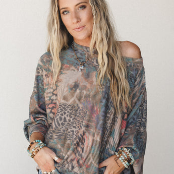 The Nest Savannah Bat Sleeve Top - Coral S / Coral