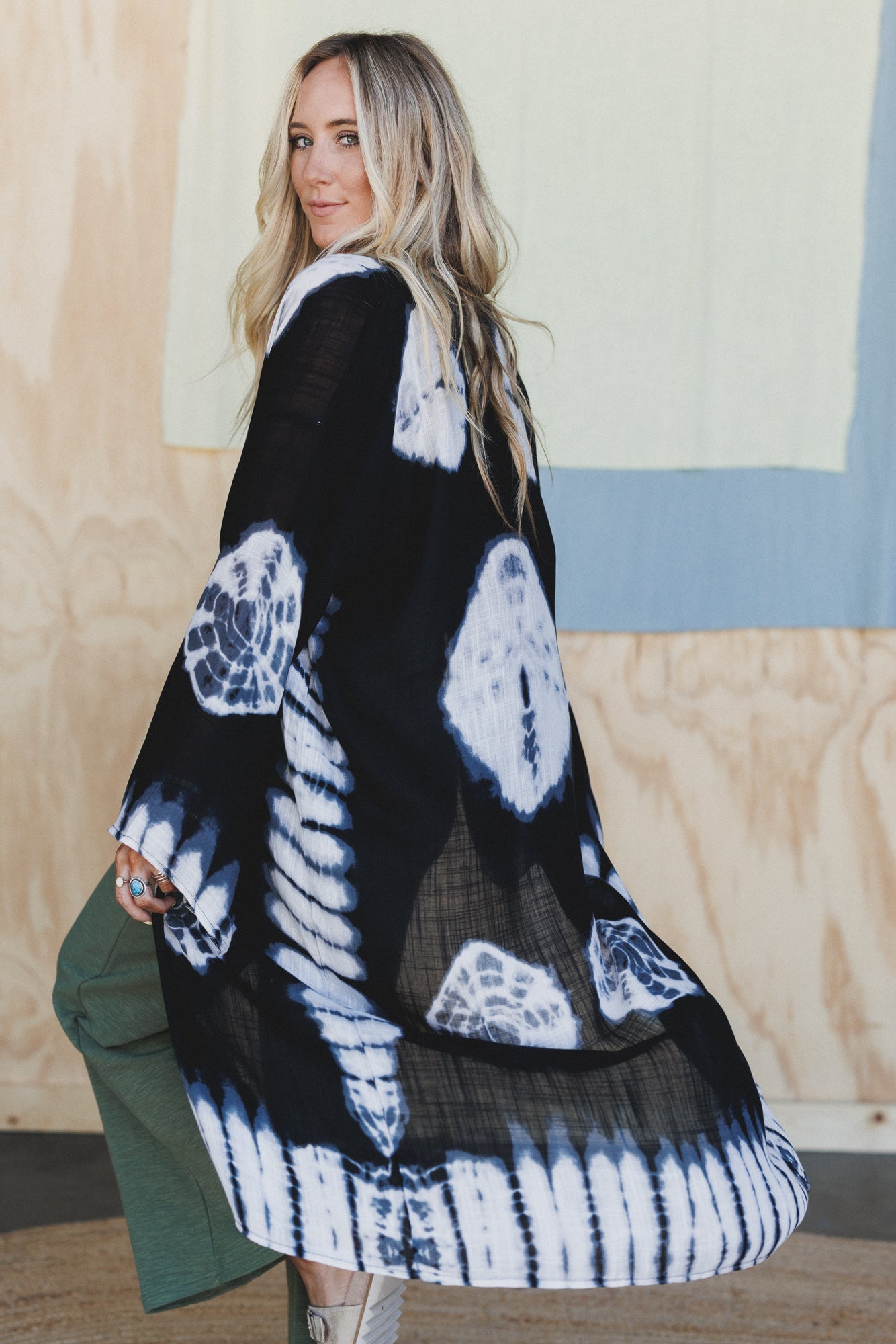 Spellbound Tie Dye Kimono - Black