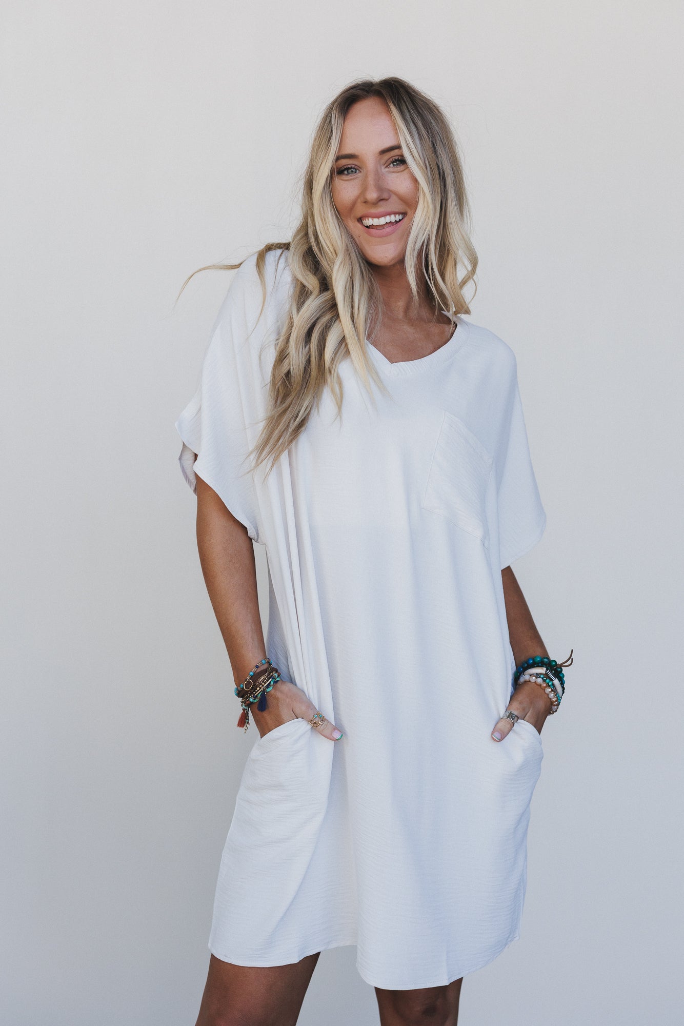 Breeze Route Tee Dress - Beige