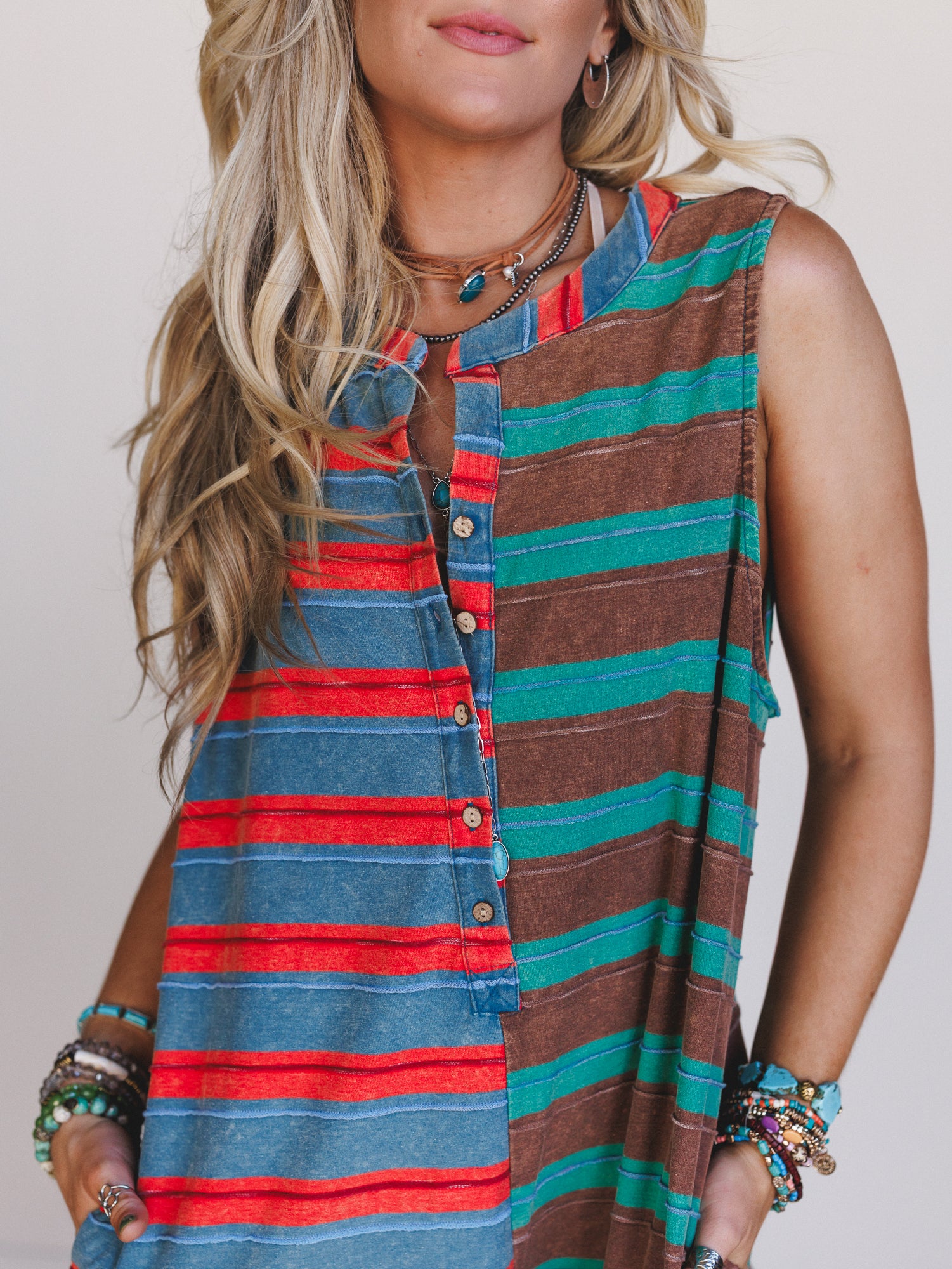 The Nest Cruise Lines Jumpsuit - Teal Brown