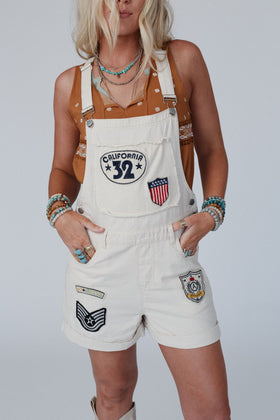 Aviator Patchwork Overalls - Oat