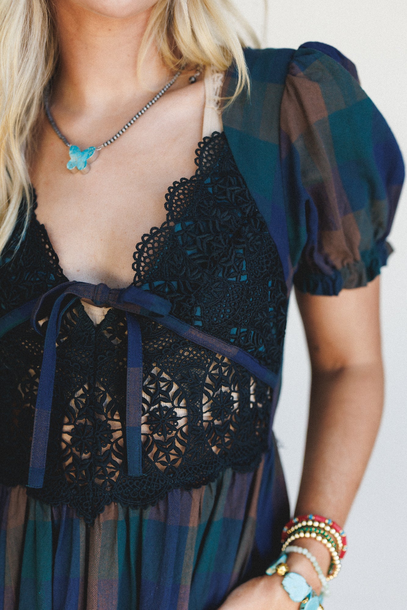 Darling Days Plaid Dress - Green