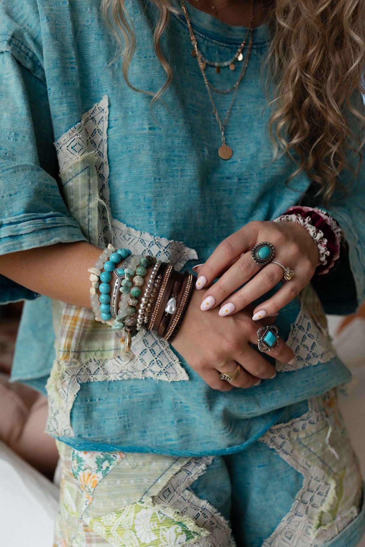 Pearl Ember Multi Strand Bracelet - Brown