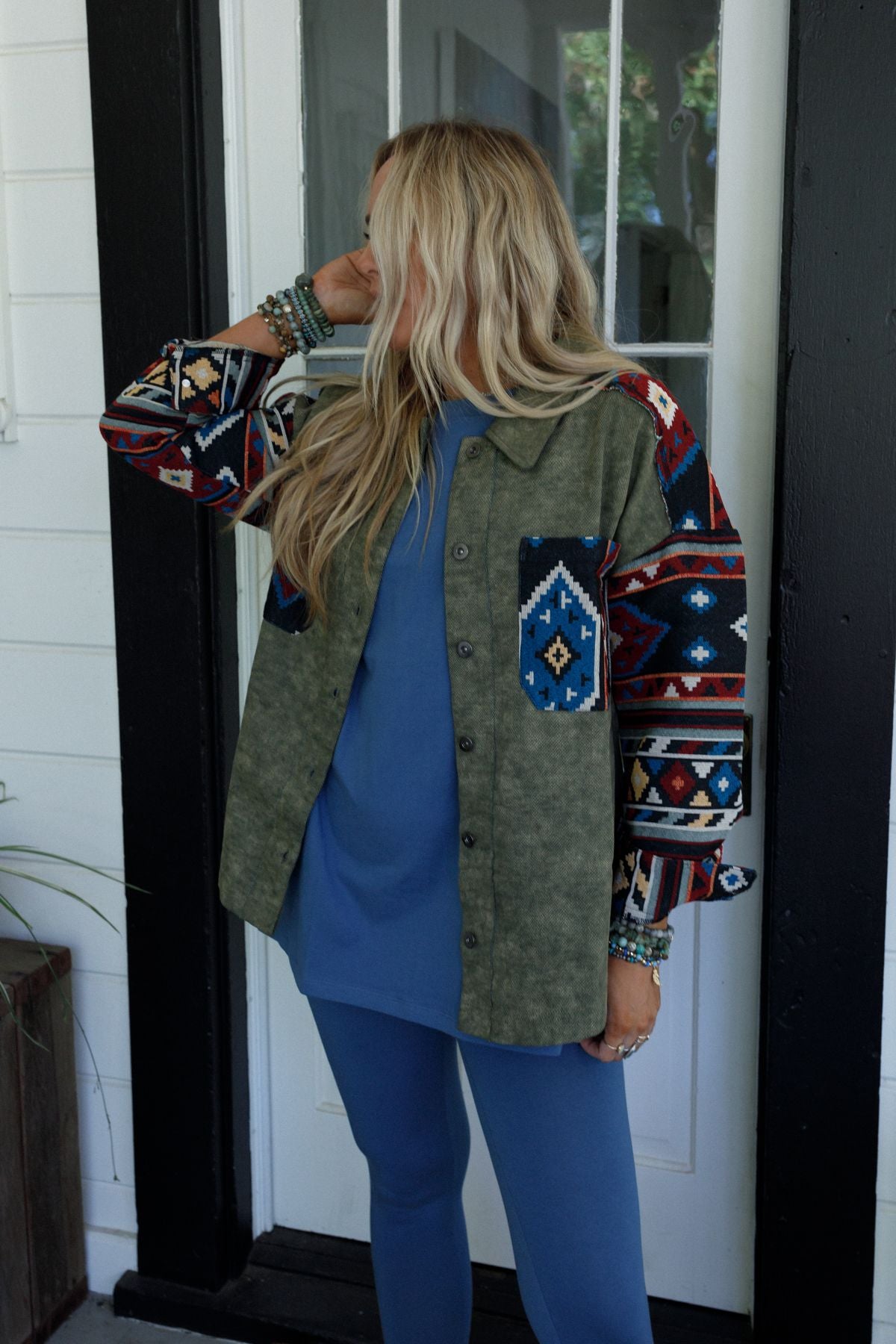 Scout Printed Sleeve Jacket - Olive