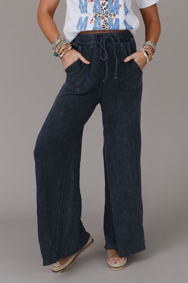 Relaxing Wide Leg Pant (Navy)