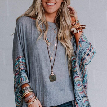 Fallon Embroidered Sleeve Kimono - Charcoal  - Three Bird Nest