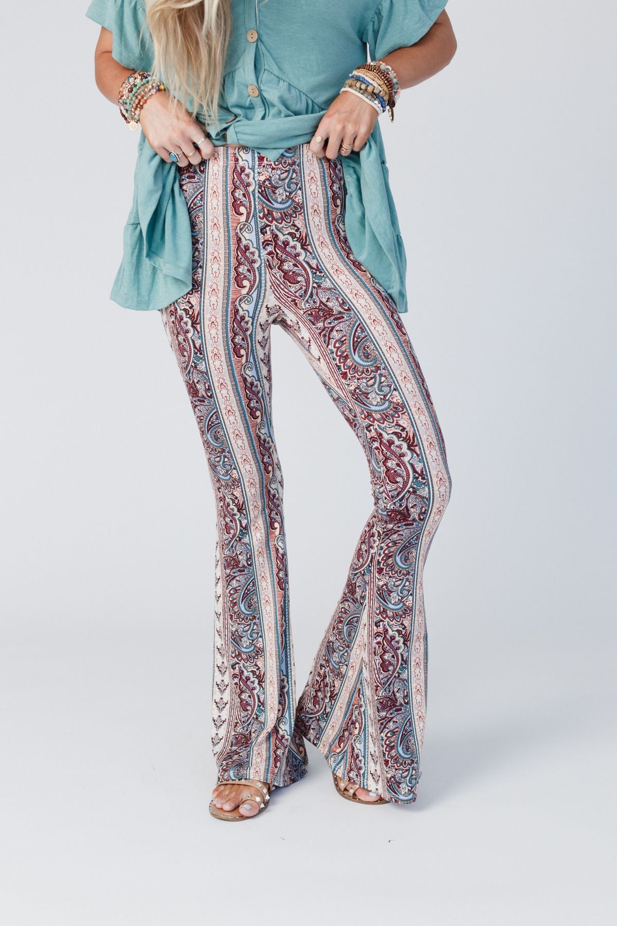 2x Women's Floral Print Harem Pants Boho Yoga Pants Long Beach Pants -  Trang phục nữ