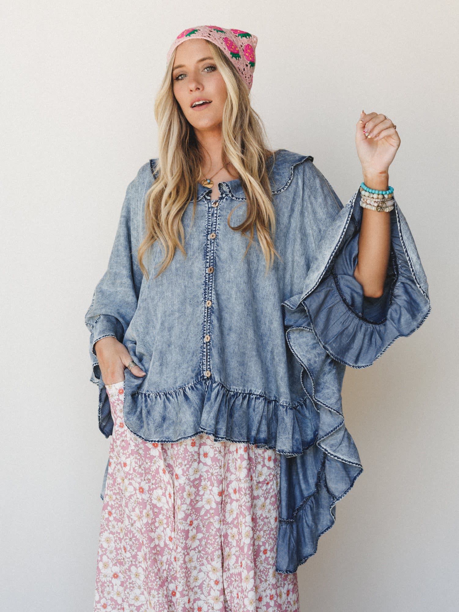 denim poncho dress Don__ Talk Loud Maxi Denim Poncho Covetedsign