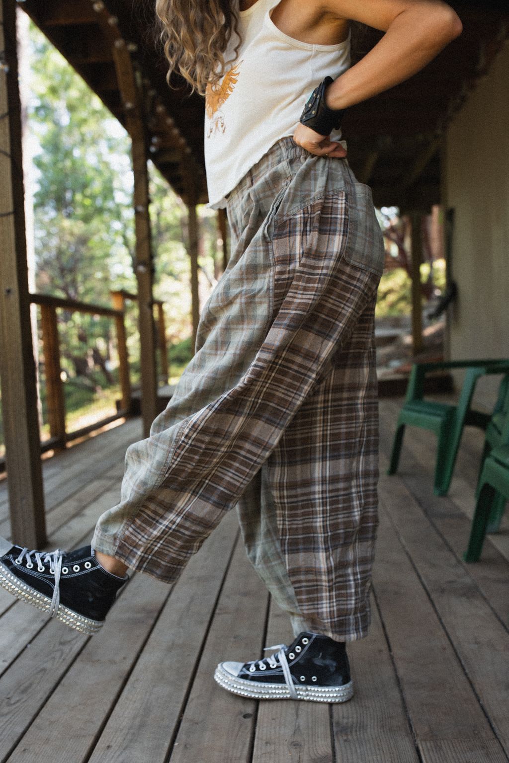 Mystic Plaid Wide Leg Pants — Three Bird Nest - Main Image