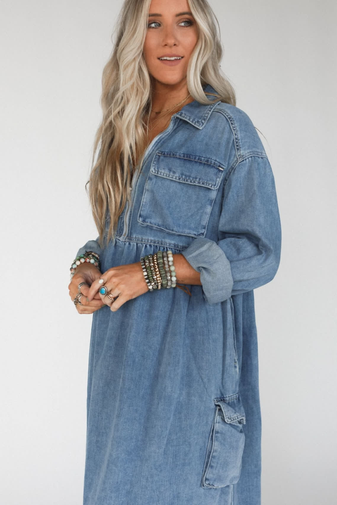 Wild Willow Denim Maxi Dress - Light Denim Listicle Wild Willow Denim Maxi Dress - Light Denim Listicle