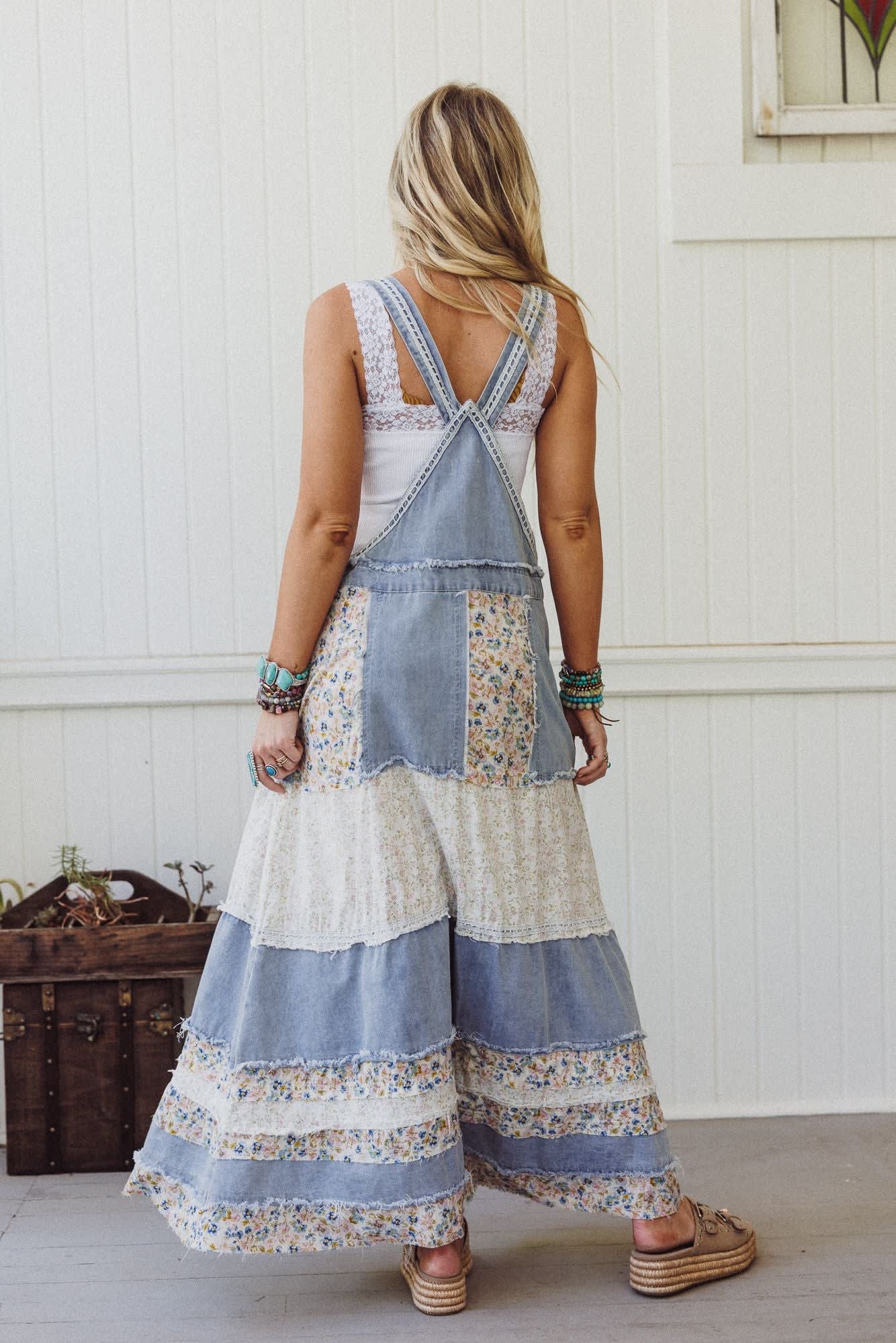 Sweetheart Charm Overalls Maxi Dress - Women's Size S, Denim Blue - Three Bird Nest Sweetheart Charm Overalls Maxi Dress - Women's Size S, Denim Blue - Three Bird Nest