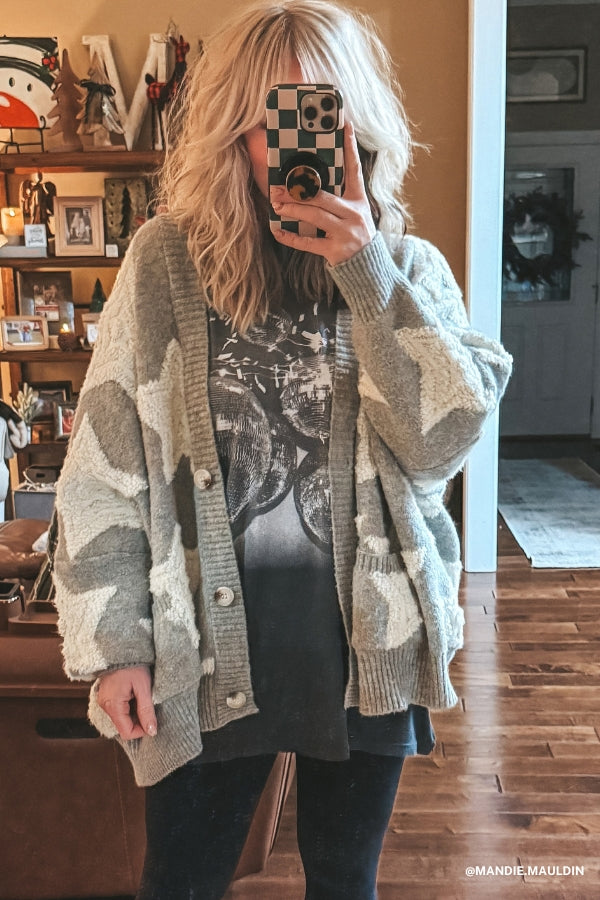 Wrapped In Stars Oversized Cardigan – Three Bird Nest