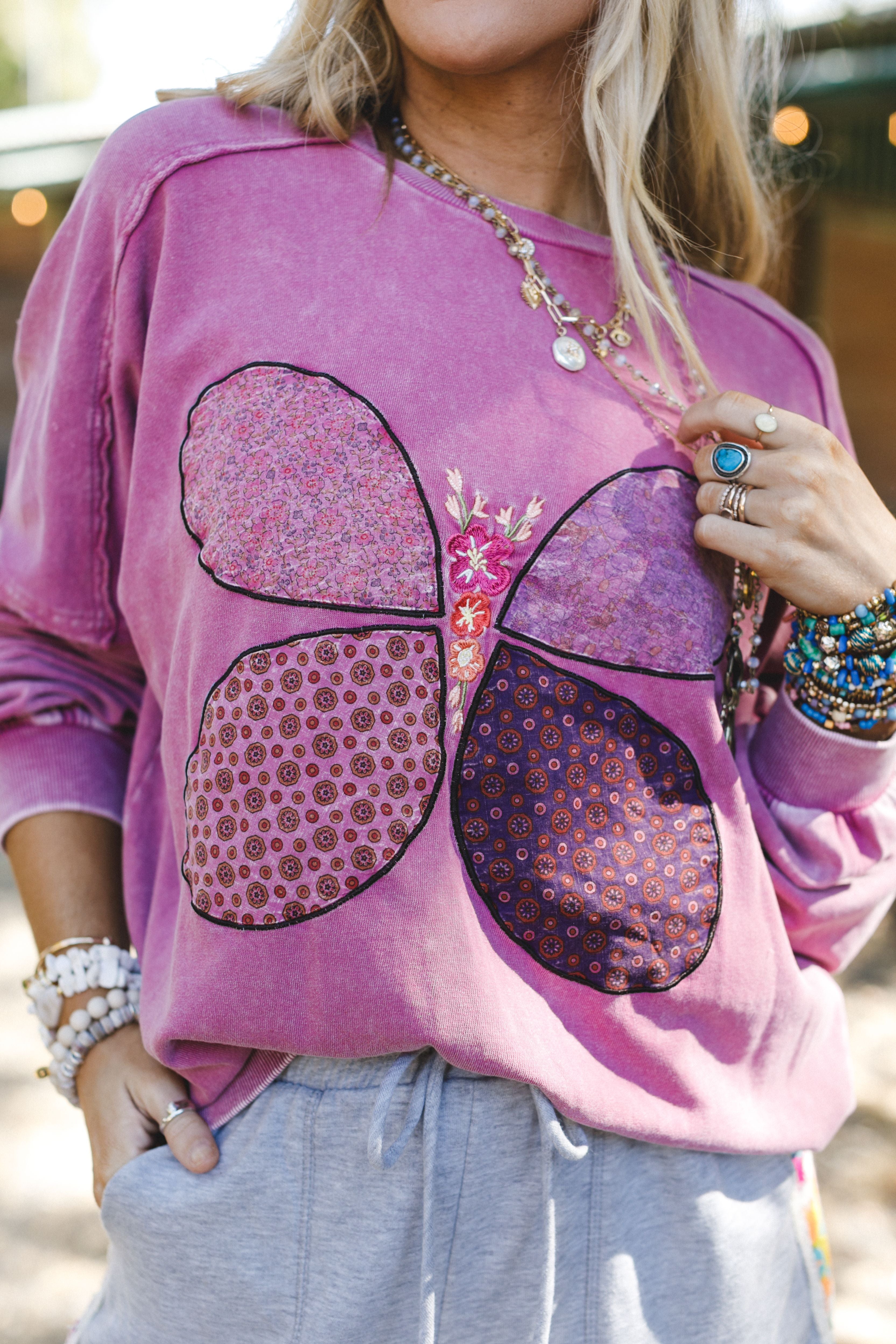Hello Flutterby Flutterby Pullover Top - Magenta – Easel