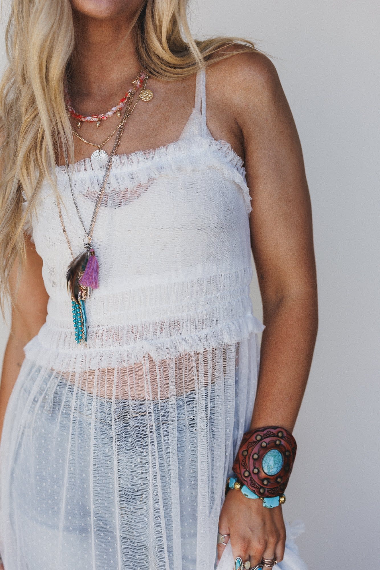 Light Layers Maxi Dress - White Davi & Dani Light Layers Maxi Dress - White Davi & Dani