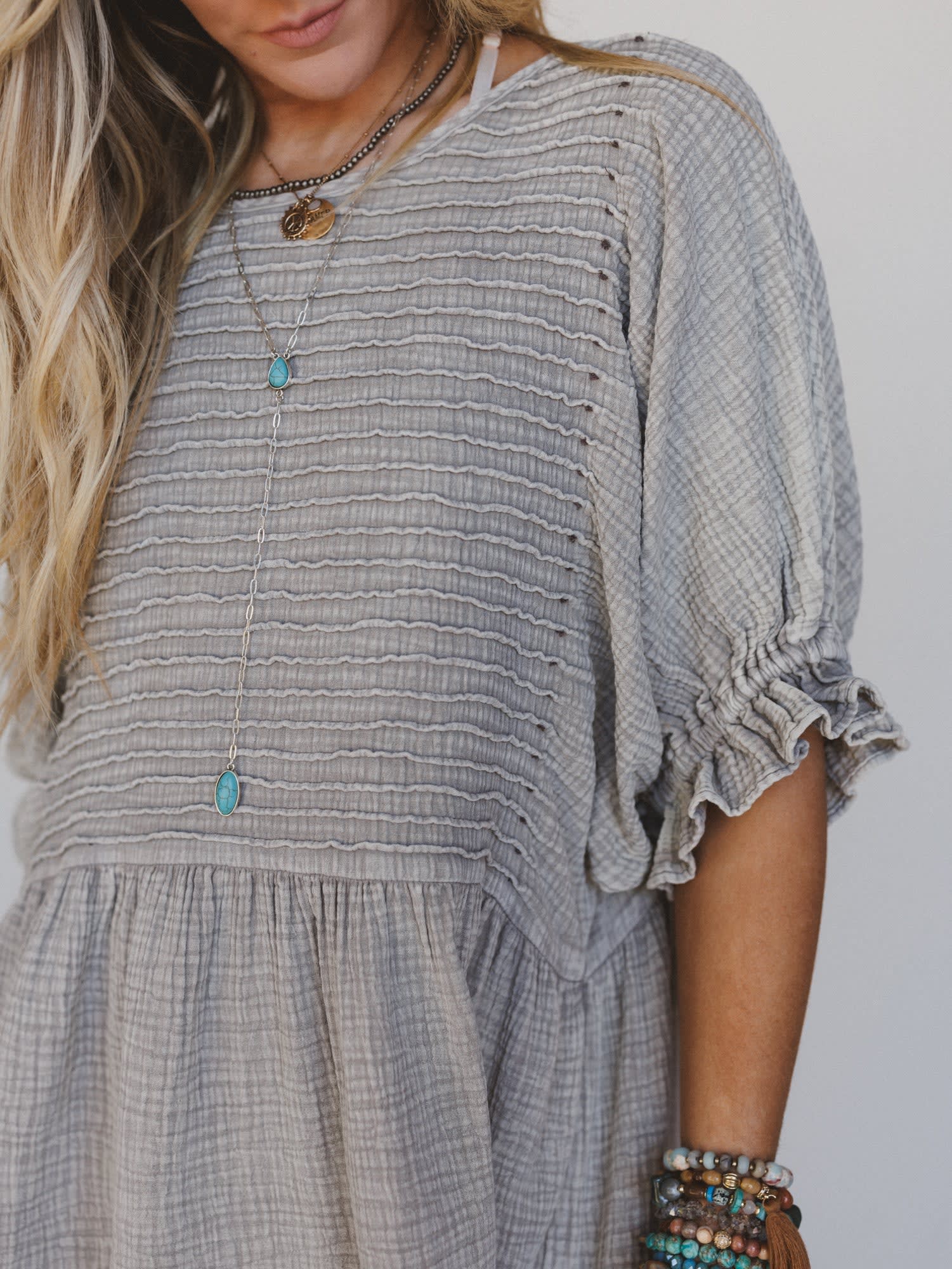 quinn puff sleeve mini dress Quinn Puff Sleeve Mini Dress Floral - Women's Size L, Sage Grey
