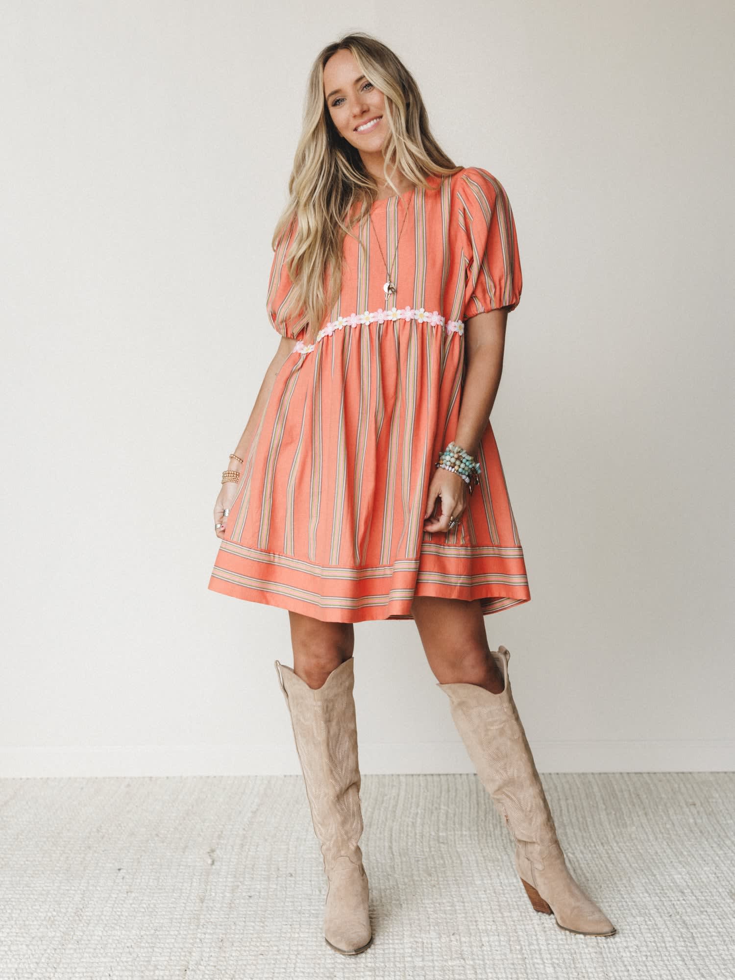 Solar Flare Dress - Women's Size S, Tangerine - Three Bird Nest Solar Flare Dress - Women's Size S, Tangerine - Three Bird Nest