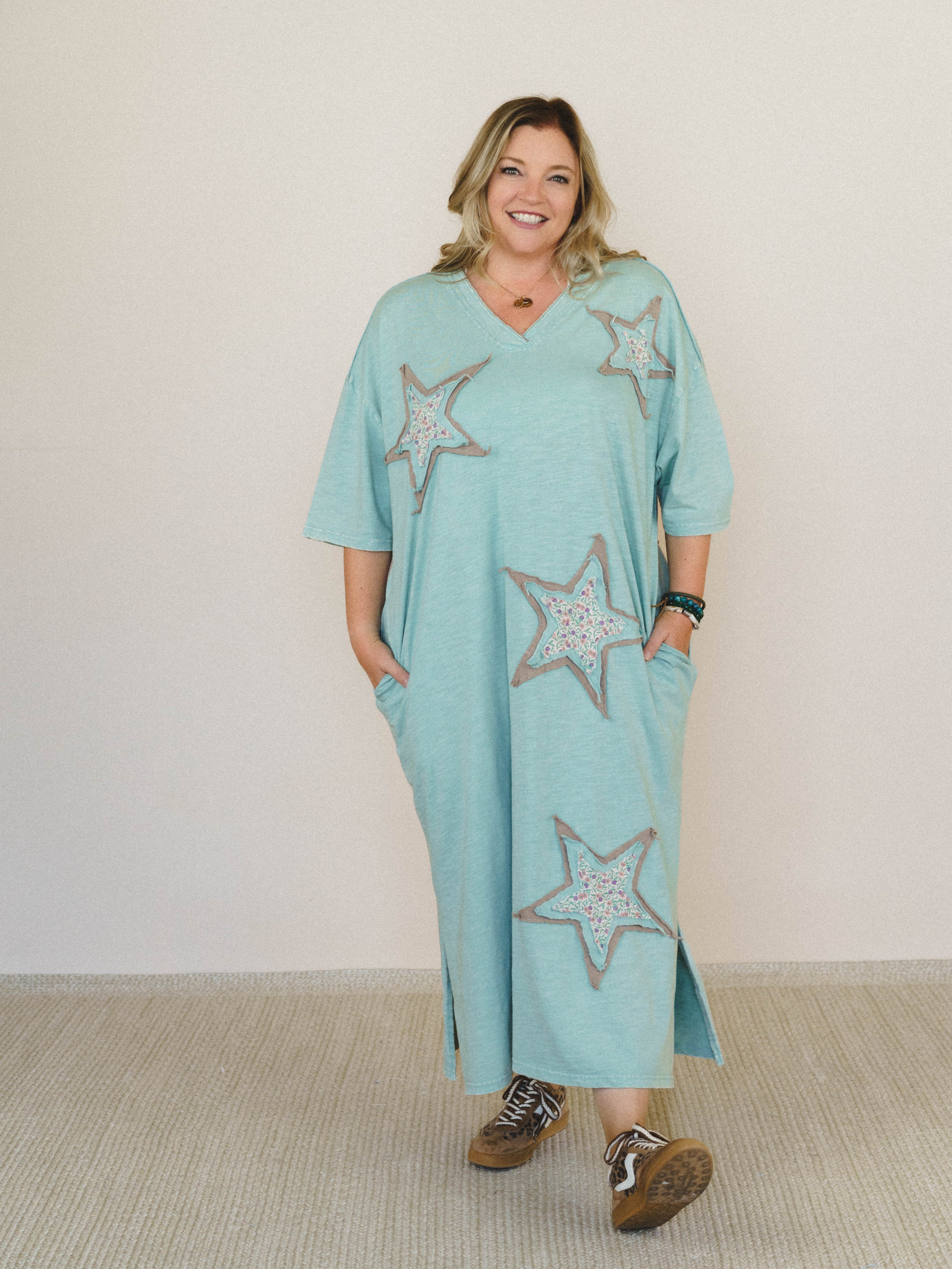 Golden Ray Star Maxi Dress - Women's Size M, Dusty Sage - Three Bird Nest Golden Ray Star Maxi Dress - Women's Size M, Dusty Sage - Three Bird Nest