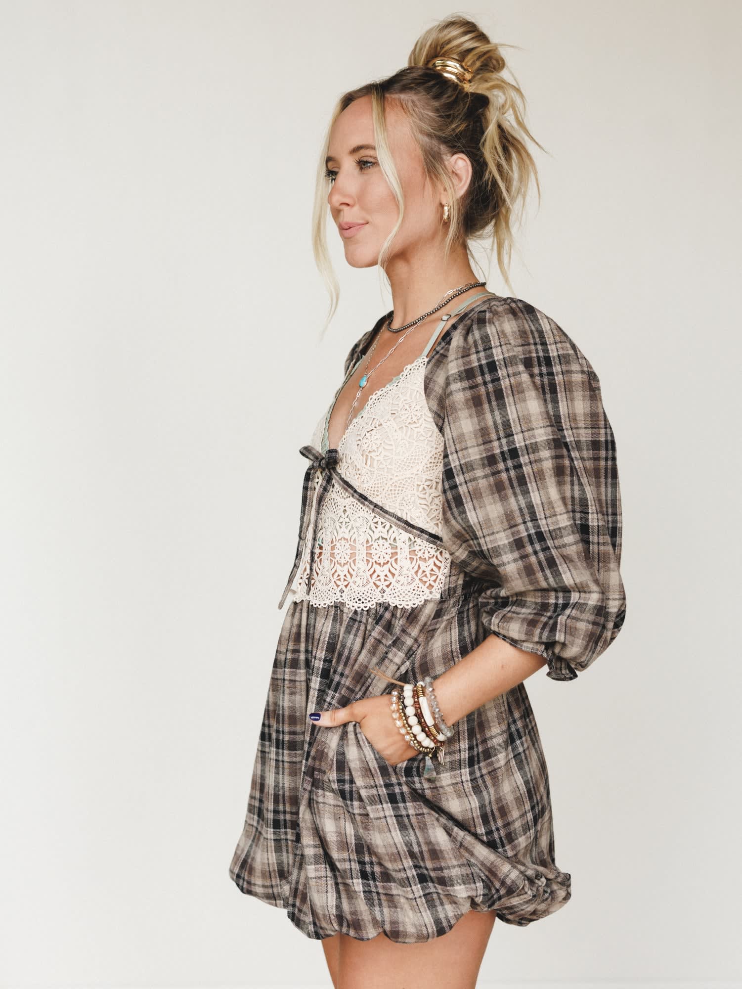 lady bird plaid dress Vintage Exclusive Lady Bird Classics Womens Plaid Print Summer Dress petite