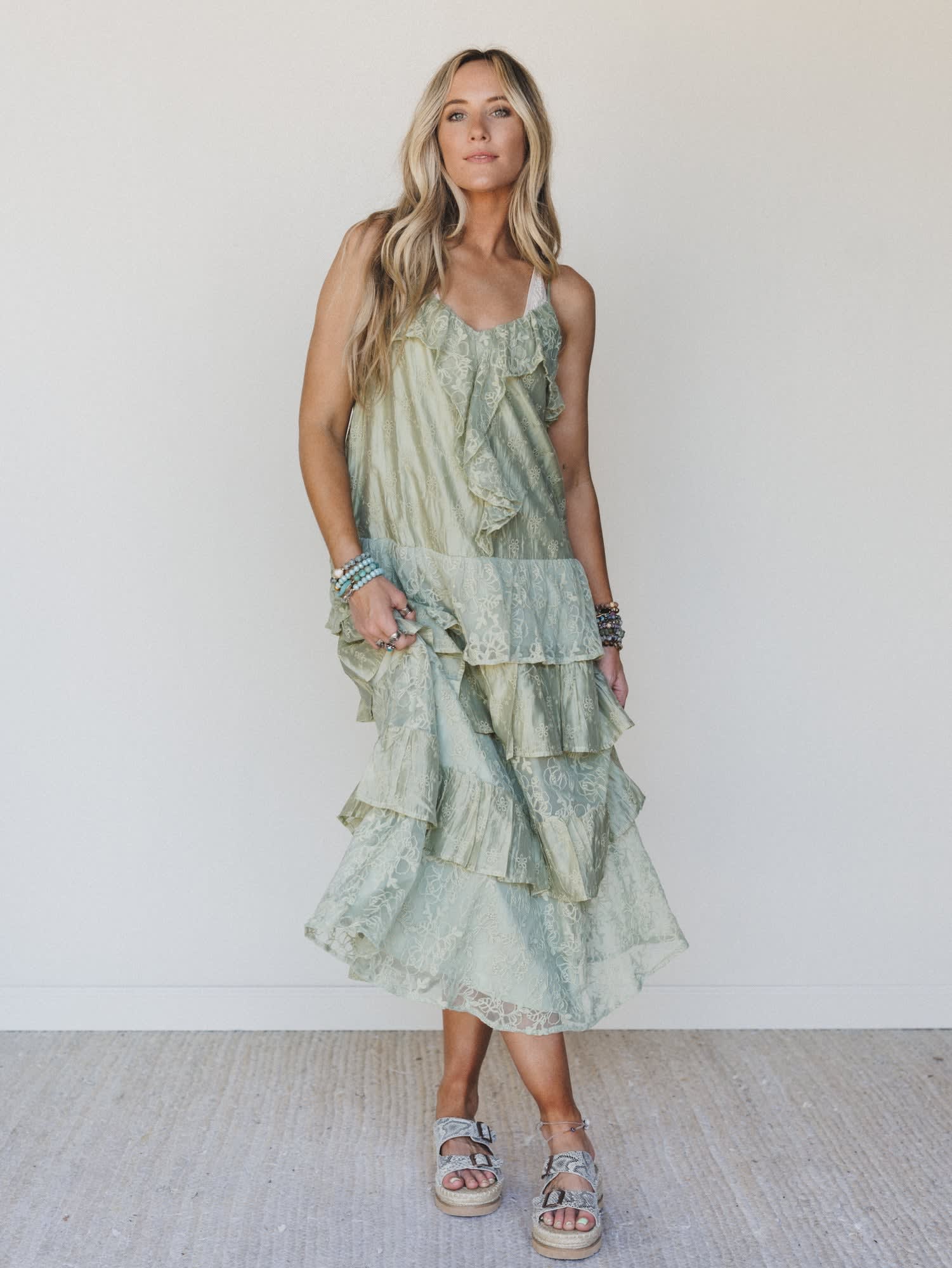 Poems And Stories Dress - Women's Size M, Sage Green - Three Bird Nest Poems And Stories Dress - Women's Size M, Sage Green - Three Bird Nest