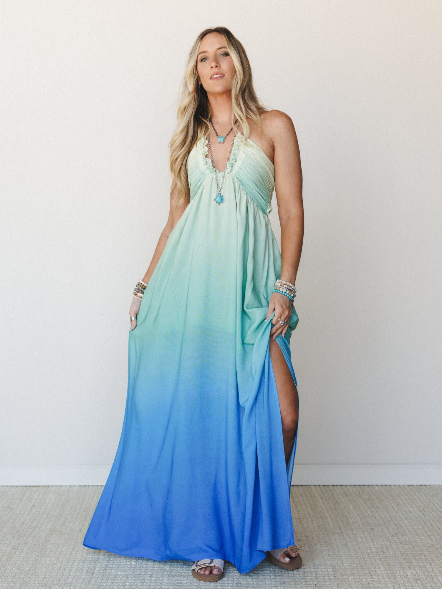 bright flowy maxi dress Bright From Within Blue Maxi Dress | Trendy Women's Dress