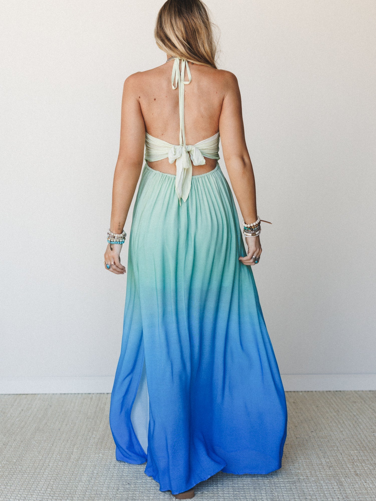 blue ombre maxi dress Amanda Uprichard x REVOLVE Ashton in Blue, Mint Maxi length Blue Ombre Maxi Dress