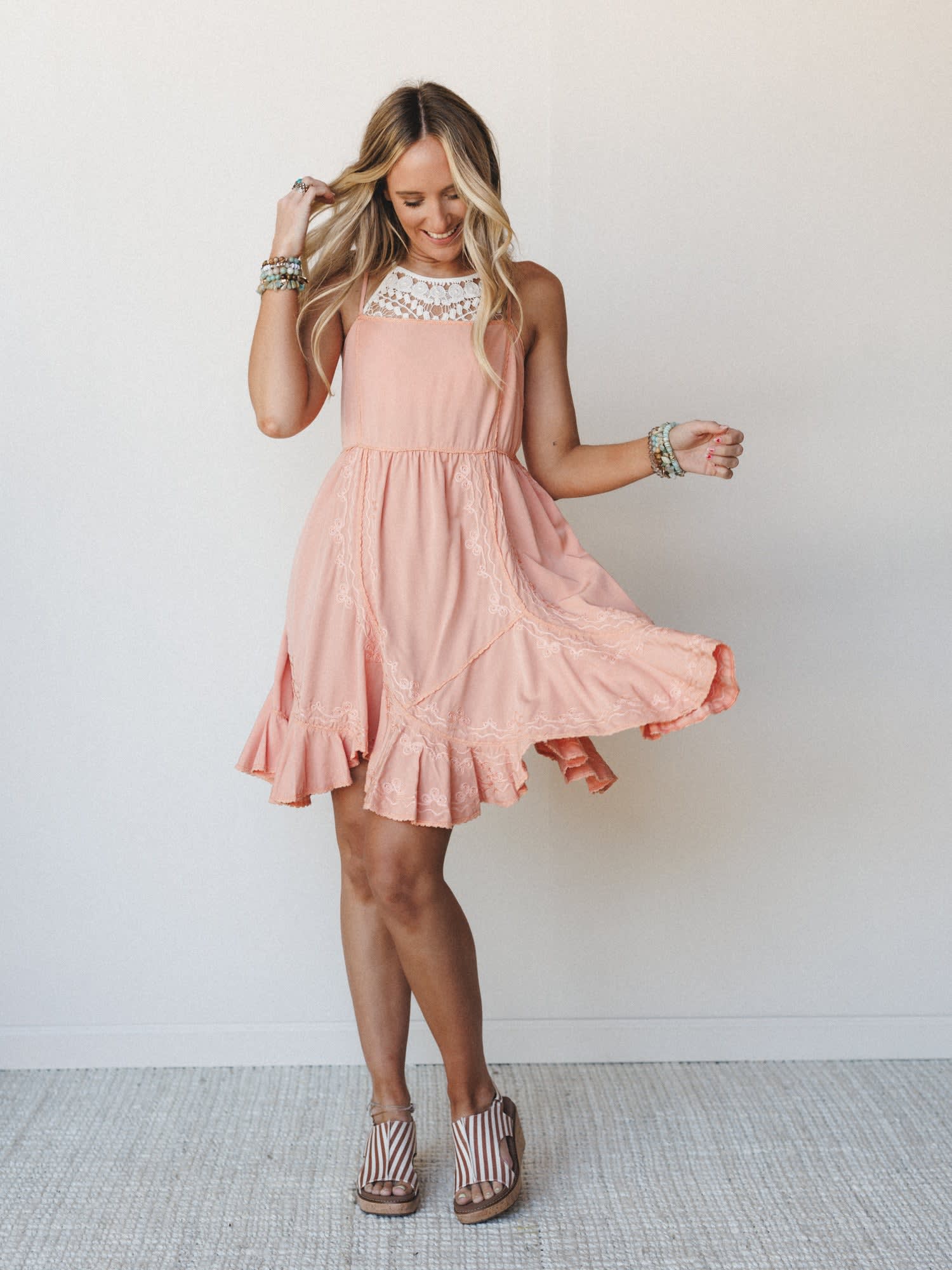 Georgia Mini Dress - Women's Size M, Coral Orange - Three Bird Nest Georgia Mini Dress - Women's Size M, Coral Orange - Three Bird Nest