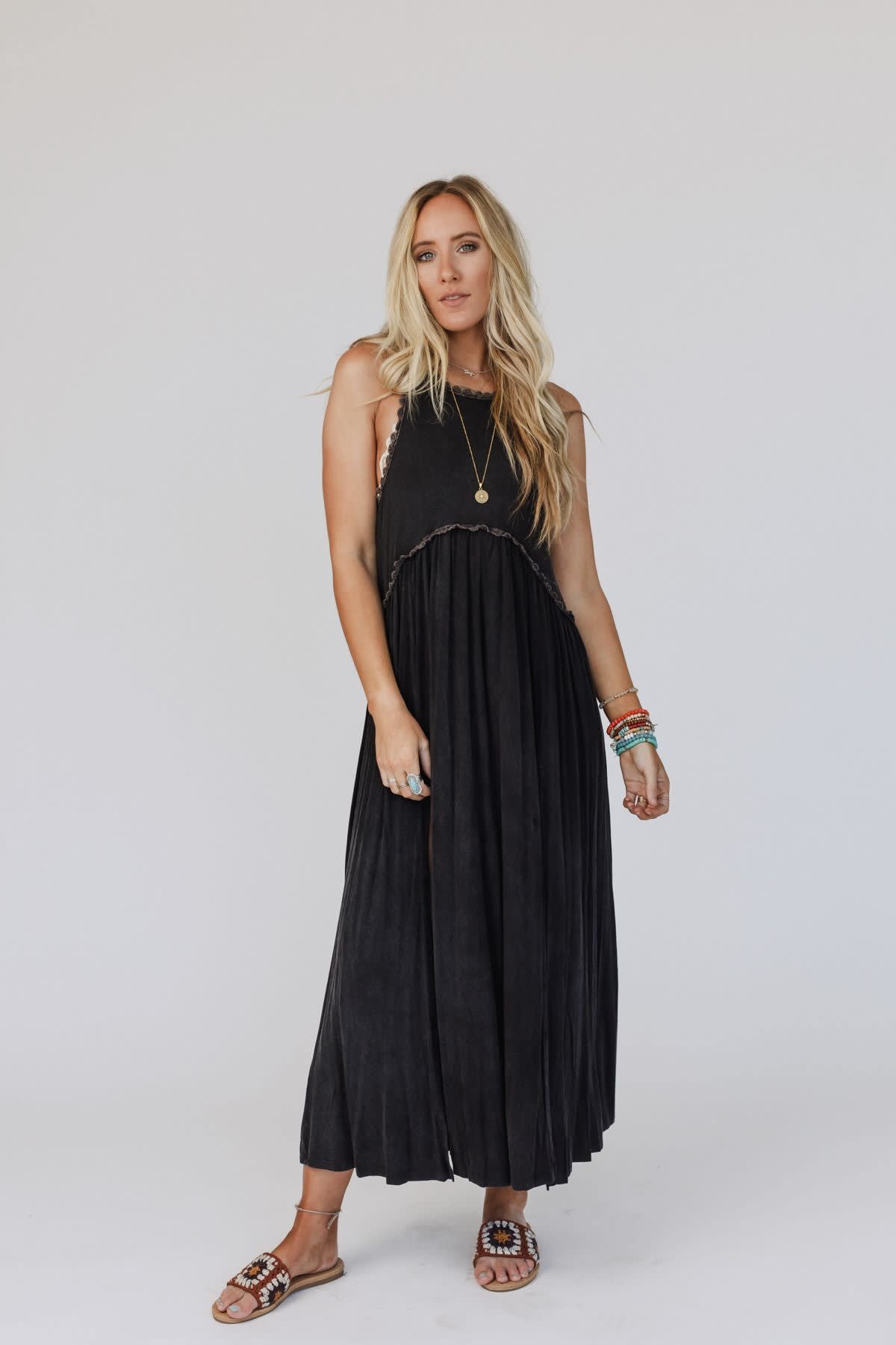 Daisy Chain Maxi Dress - Blue POL Clothing Daisy Chain Maxi Dress - Blue POL Clothing