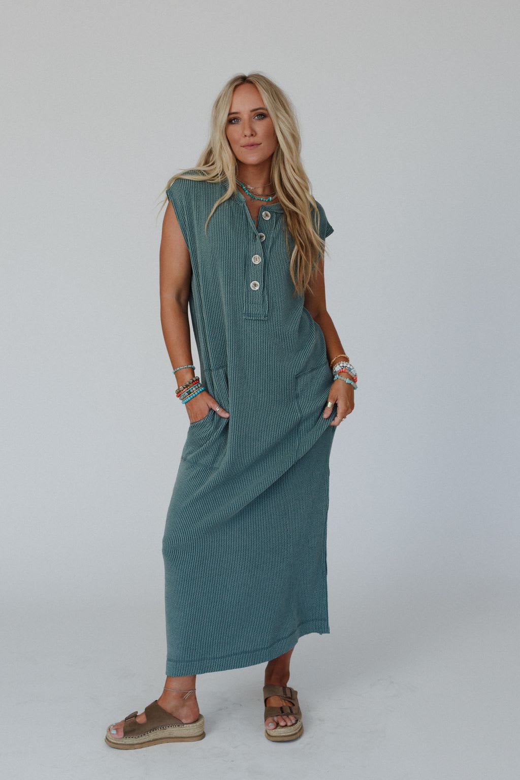 textured maxi dress Mindy Drop Waist Textured Maxi Dress