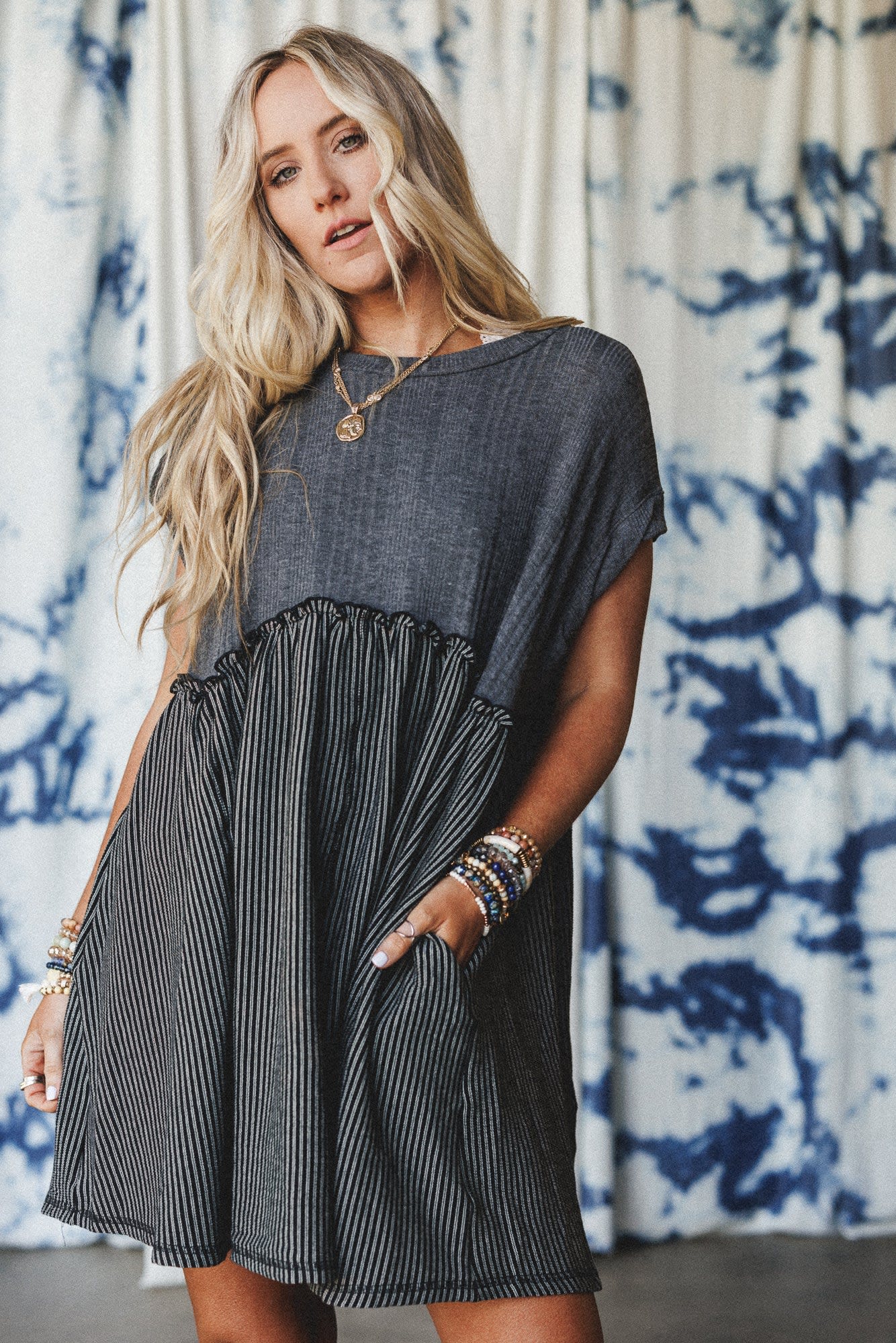 The Nest No Fuss Babydoll Dress - Women's Size M, Grey - Three Bird Nest The Nest No Fuss Babydoll Dress - Women's Size M, Grey - Three Bird Nest
