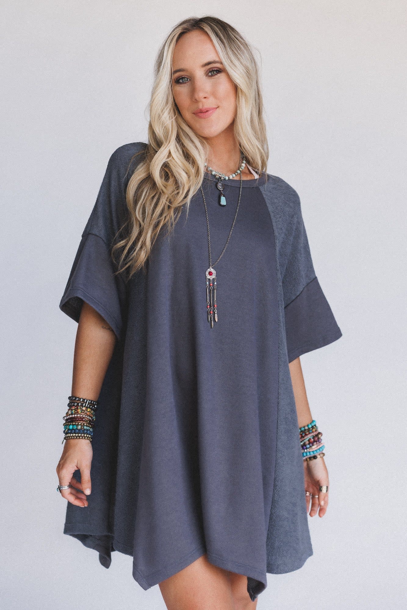 The Nest Meadowlight Tunic Dress - Charcoal CY Fashion The Nest Meadowlight Tunic Dress - Charcoal CY Fashion