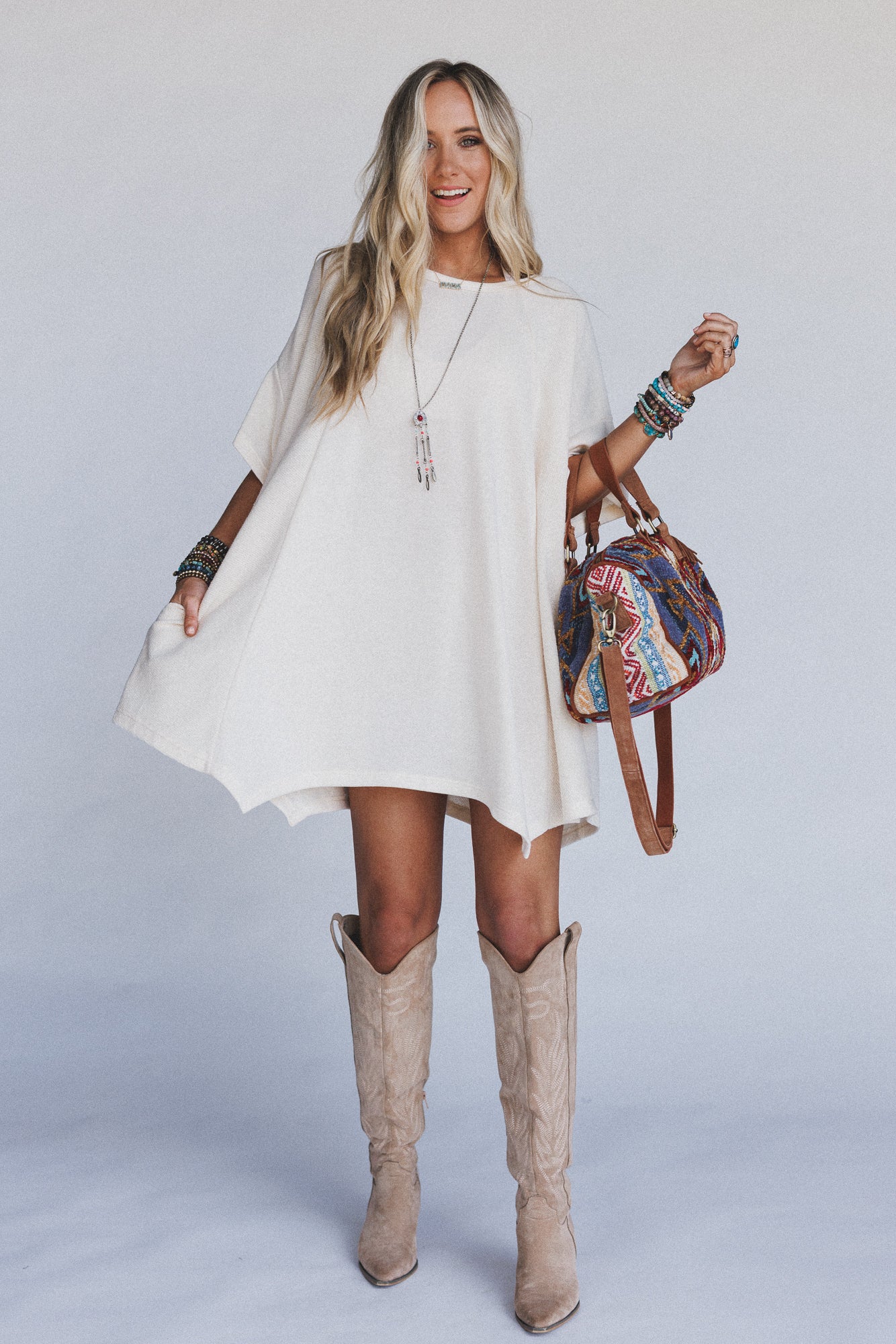 cream tunic dress Free People Bohemian Cream Pullover Tunic Beach Dress Fairy Small