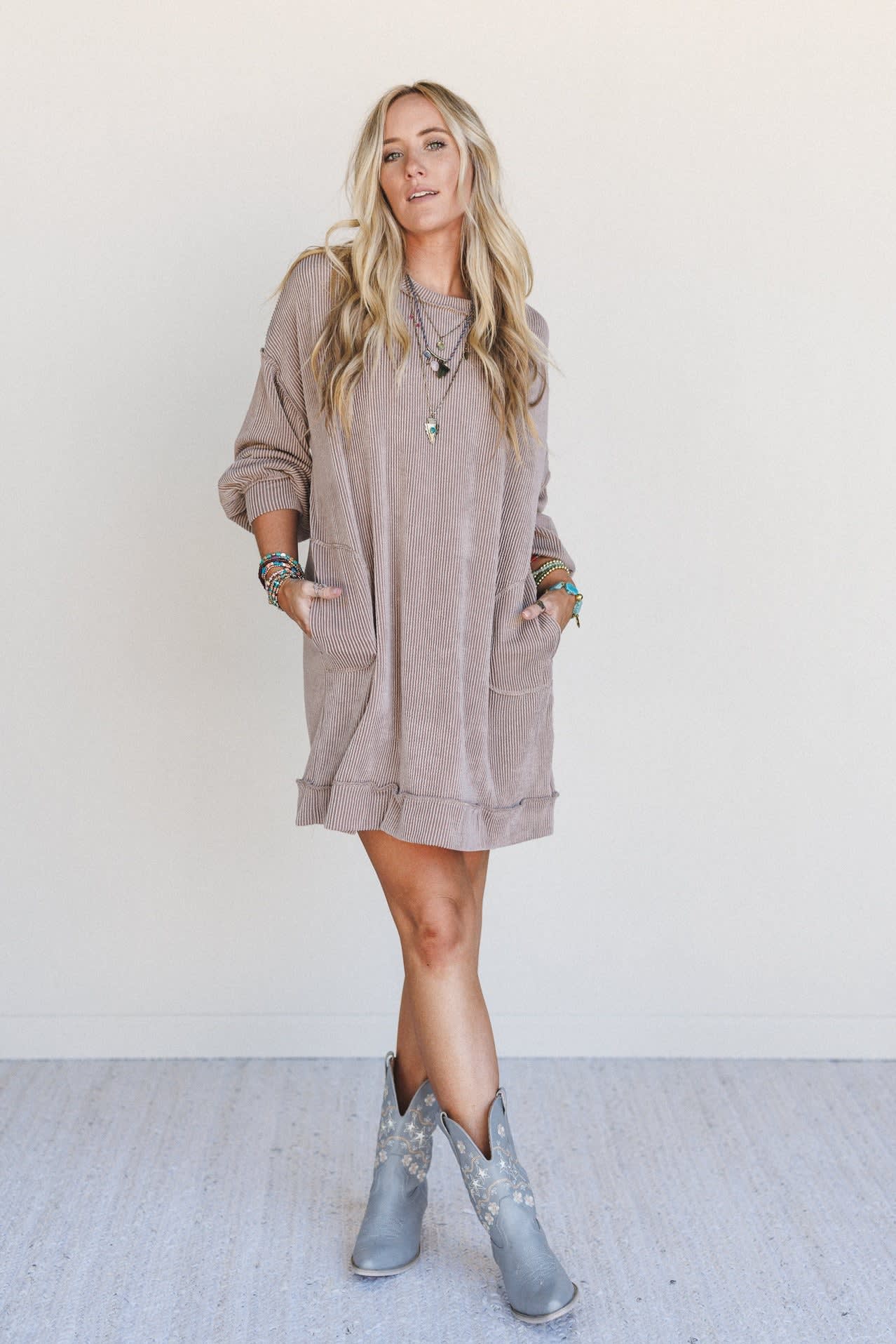 The Nest Moon Glow Long Sleeve Dress - Women's Size L, Acorn - Three Bird Nest The Nest Moon Glow Long Sleeve Dress - Women's Size L, Acorn - Three Bird Nest