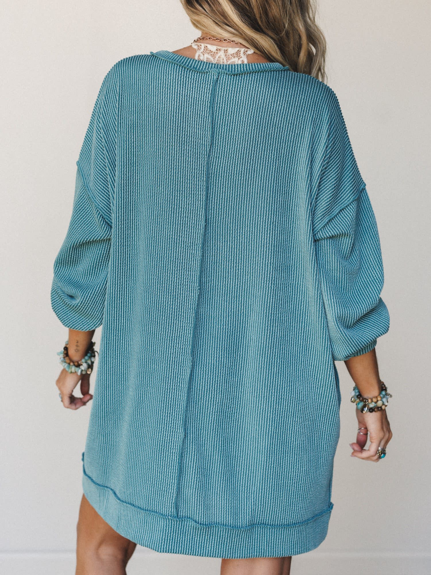 The Nest Moon Glow Long Sleeve Dress - Spruce CY Fashion The Nest Moon Glow Long Sleeve Dress - Spruce CY Fashion