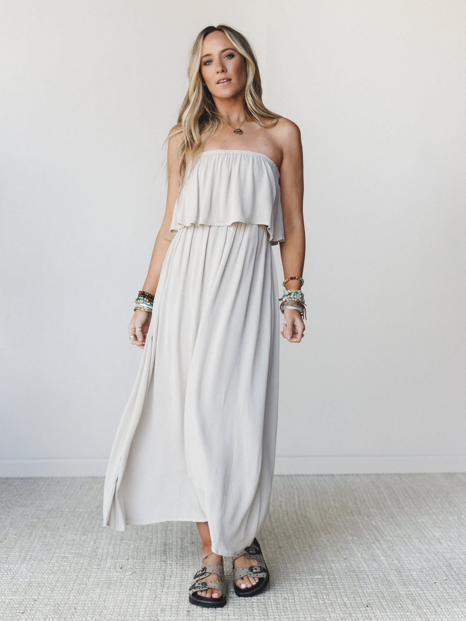 Sierra Strapless Maxi Dress - Women's Size M, Sand Beige - Three Bird Nest Sierra Strapless Maxi Dress - Women's Size M, Sand Beige - Three Bird Nest