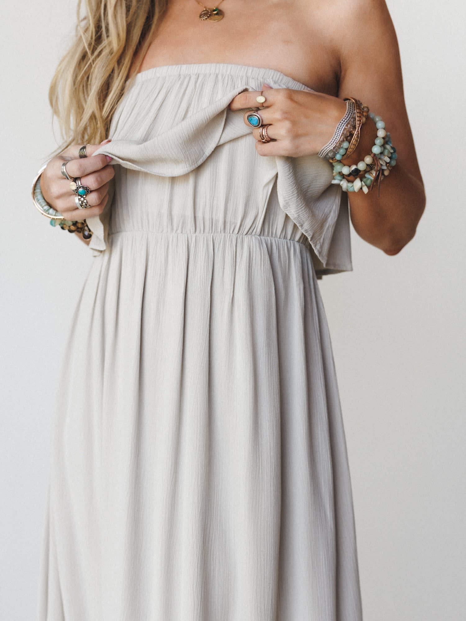 Sierra Strapless Maxi Dress - Women's Size M, Sand Beige - Three Bird Nest Sierra Strapless Maxi Dress - Women's Size M, Sand Beige - Three Bird Nest