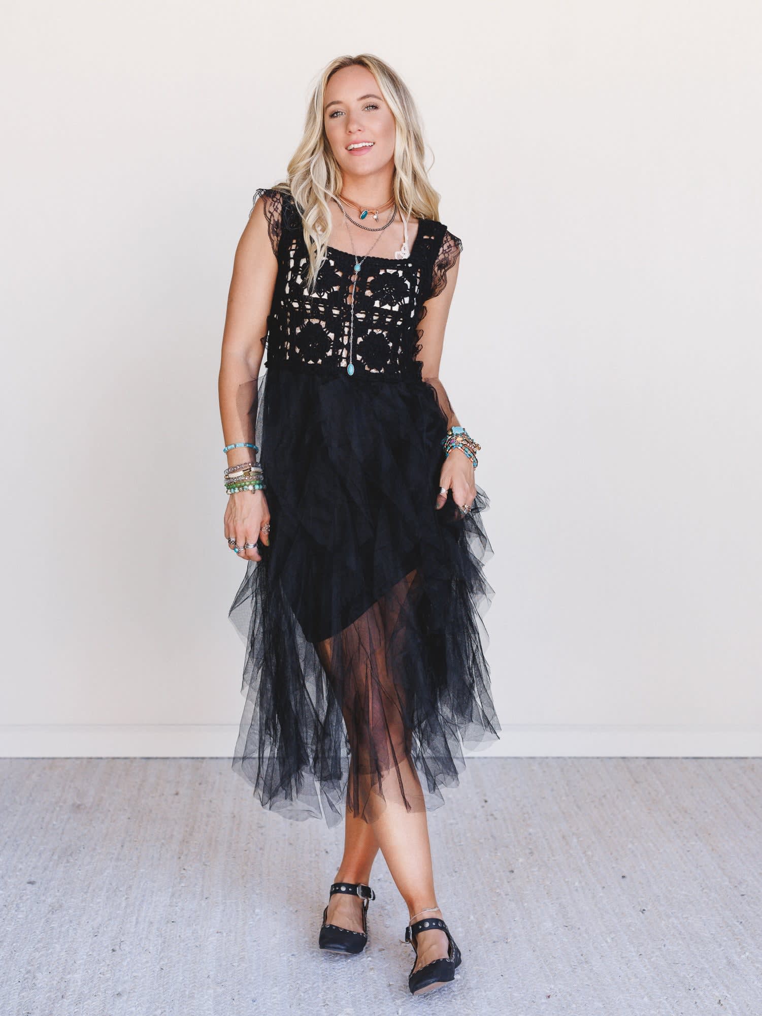Desert Disco Dress - Black POL Clothing Desert Disco Dress - Black POL Clothing
