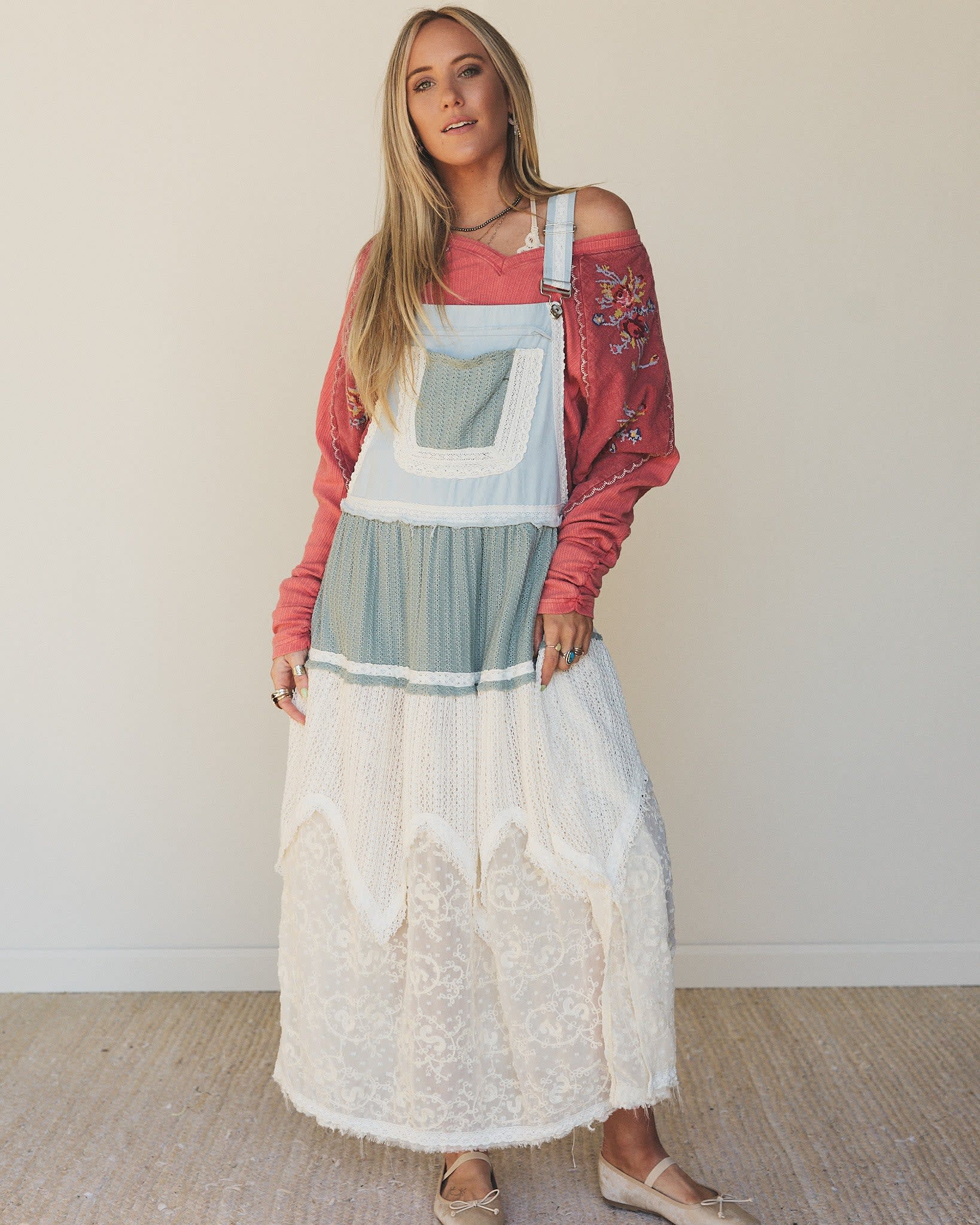 Spring And Lace Overall Dress - Women's Size S/M, Blue - Three Bird Nest Spring And Lace Overall Dress - Women's Size S/M, Blue - Three Bird Nest